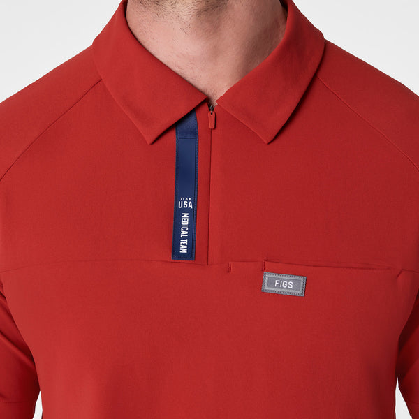 men's Team USA Red FIGS x Team USA FIBREx Polo - Scrub Top