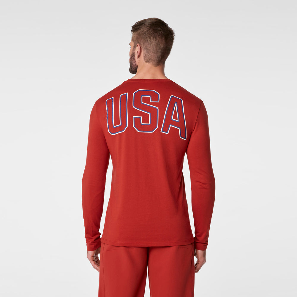 men's Team USA Red FIGS x Team USA Graphic Supersoft - Longsleeve Underscrub