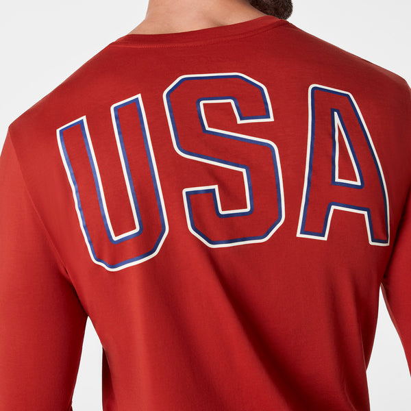 men's Team USA Red FIGS x Team USA Graphic Supersoft - Longsleeve Underscrub