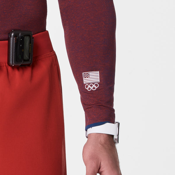 men's Team USA Red FIGS x Team USA Makato Seamless - Longsleeve Underscrub