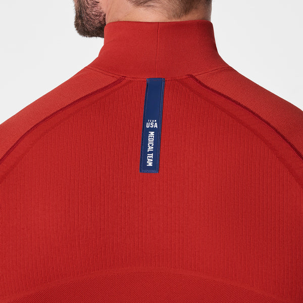 men's Team USA Red FIGS x Team USA Mock Neck - Longsleeve Underscrub