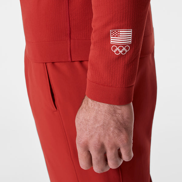 men's Team USA Red FIGS x Team USA Mock Neck - Longsleeve Underscrub