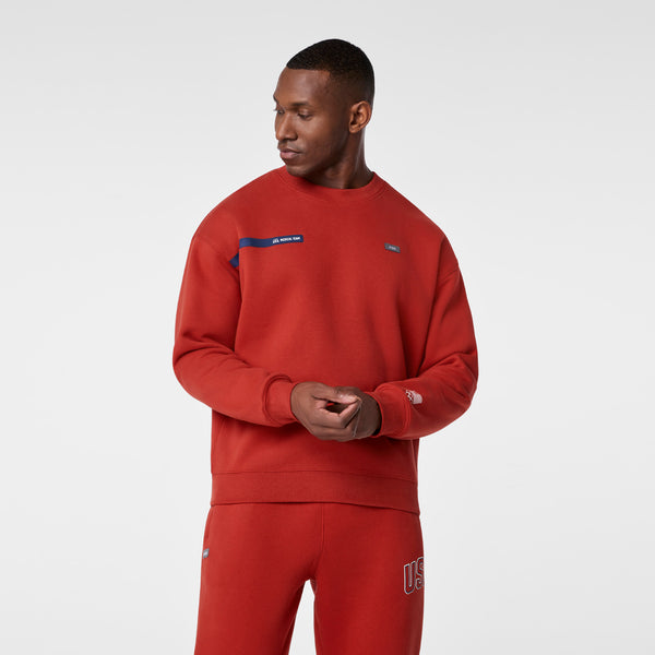 men's Team USA Red FIGS x Team USA Off-Shift - Crewneck Sweatshirt™