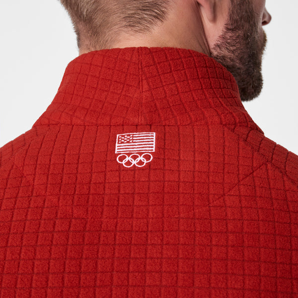 men's Team USA Red FIGS x Team USA On-Shift - Fleece ¼ Zip Top™