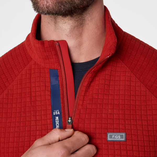 men's Team USA Red FIGS x Team USA On-Shift - Fleece ¼ Zip Top™