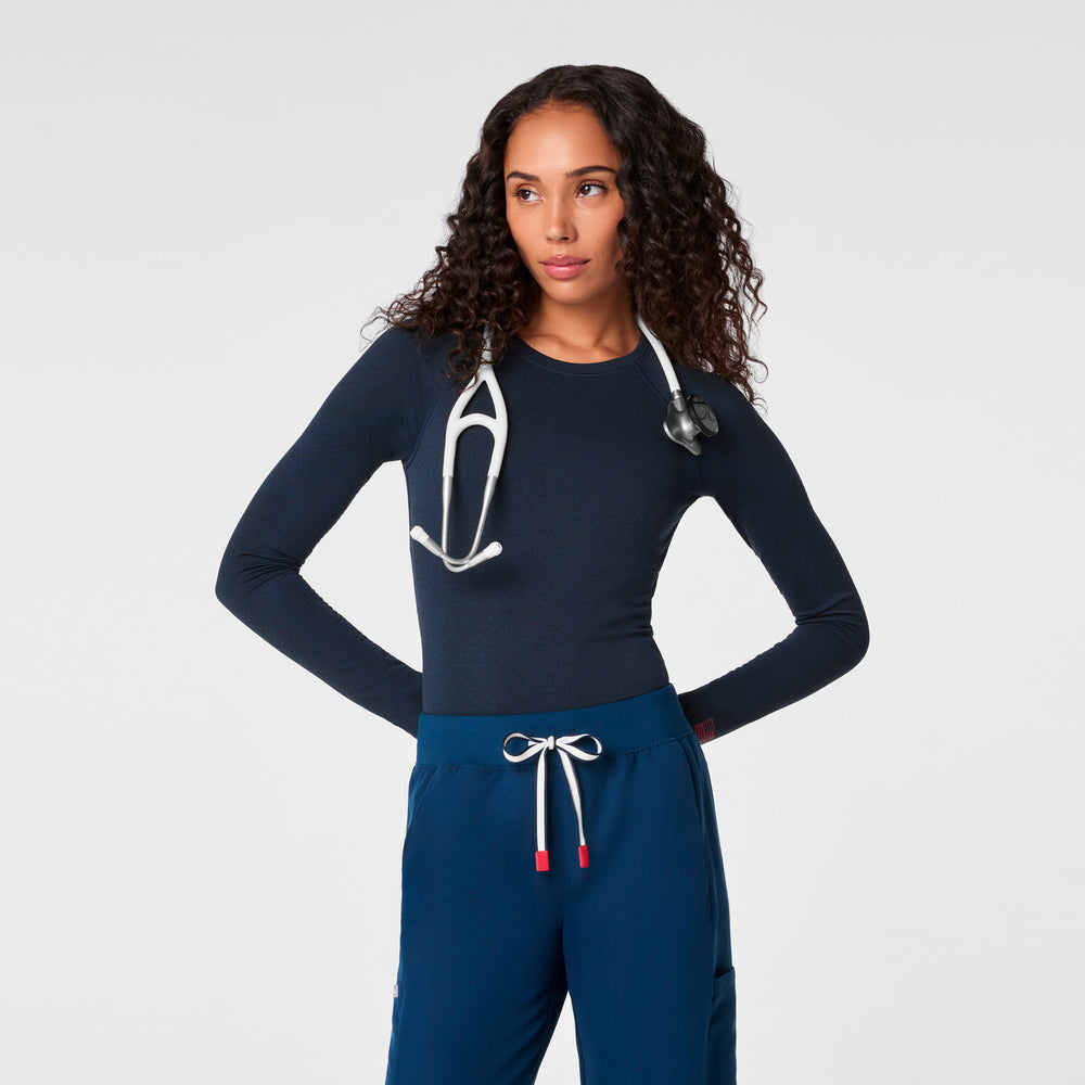 women's Team USA Blue FIGS x Team USA Salta Seamless - Longsleeve Underscrub