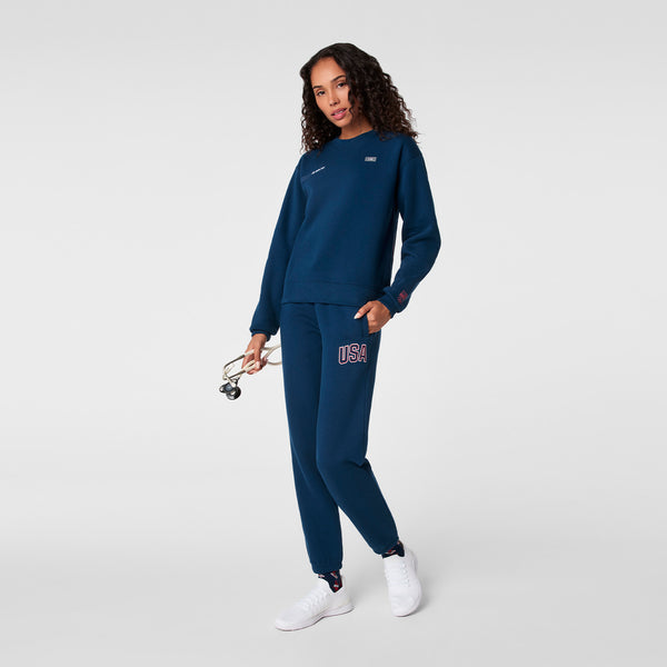 women's Team USA Blue FIGS x Team USA Off-Shift - Crewneck Sweatshirt™