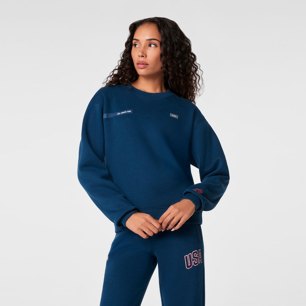 women's Team USA Blue FIGS x Team USA Off-Shift - Crewneck Sweatshirt™