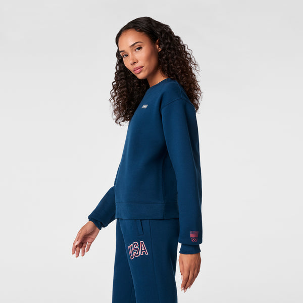 women's Team USA Blue FIGS x Team USA Off-Shift - Crewneck Sweatshirt™