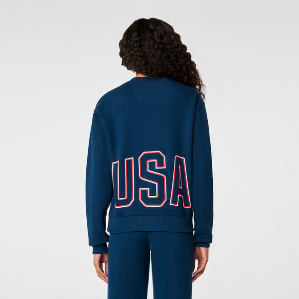 women's Team USA Blue FIGS x Team USA Off-Shift - Crewneck Sweatshirt™