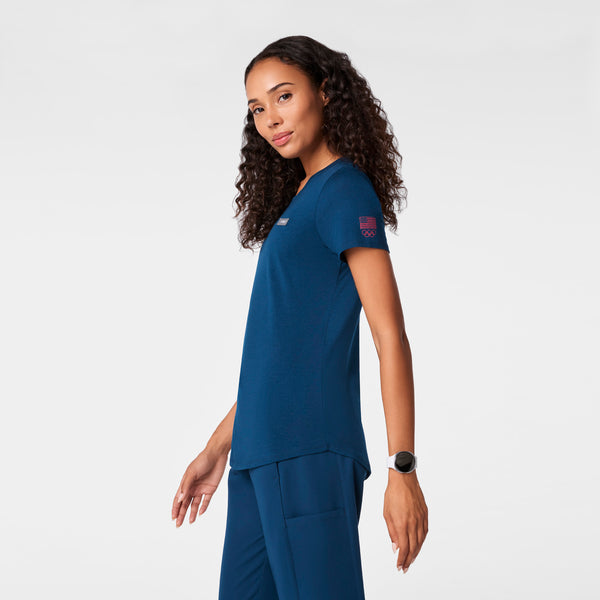 women's Team USA Blue FIGS x Team USA Supersoft - Shortsleeve Underscrub
