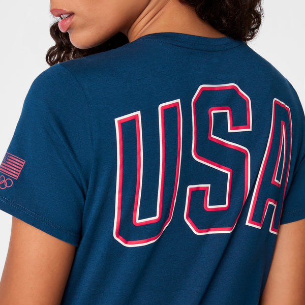 women's Team USA Blue FIGS x Team USA Supersoft - Shortsleeve Underscrub