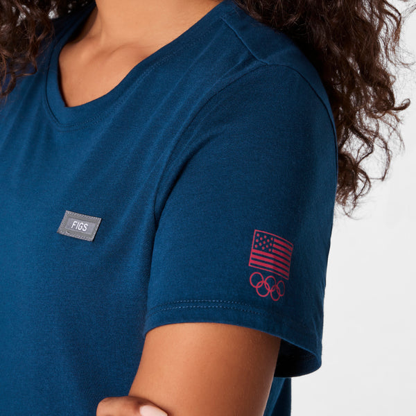women's Team USA Blue FIGS x Team USA Supersoft - Shortsleeve Underscrub