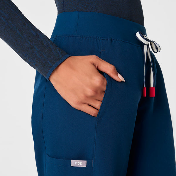 women's Team USA Blue FIGS x Team USA High Waisted Wide Leg - Tall Scrub Pant