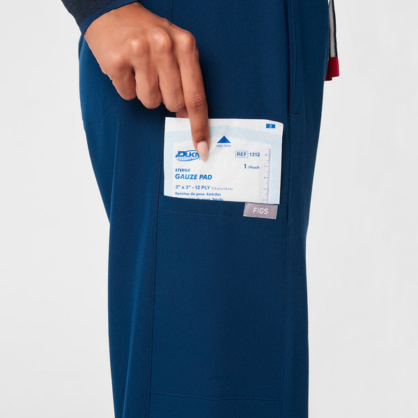 women's Team USA Blue FIGS x Team USA High Waisted Wide Leg - Tall Scrub Pant