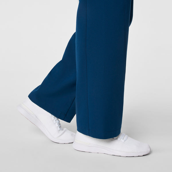 women's Team USA Blue FIGS x Team USA High Waisted Wide Leg - Petite Scrub Pant
