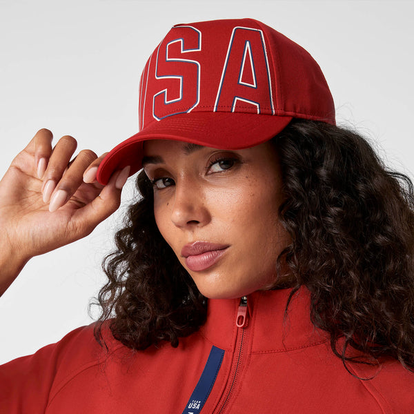 unisex Team USA Red FIGS x Team USA Baseball Cap