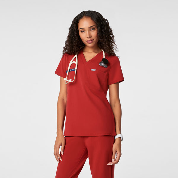 women's Team USA Red  FIGS x Team USA Catarina - One-Pocket Scrub Top™