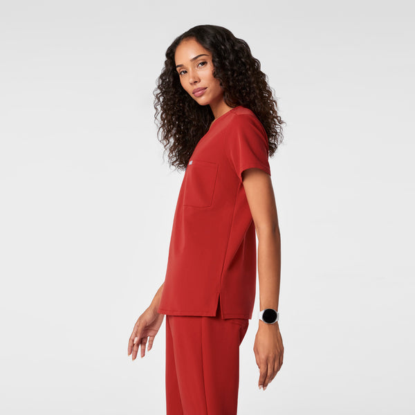 women's Team USA Red FIGS x Team USA Catarina Petite - One-Pocket Scrub Top™