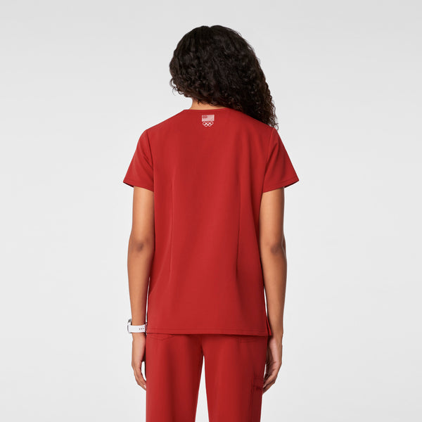 women's Team USA Red FIGS x Team USA Catarina Petite - One-Pocket Scrub Top™