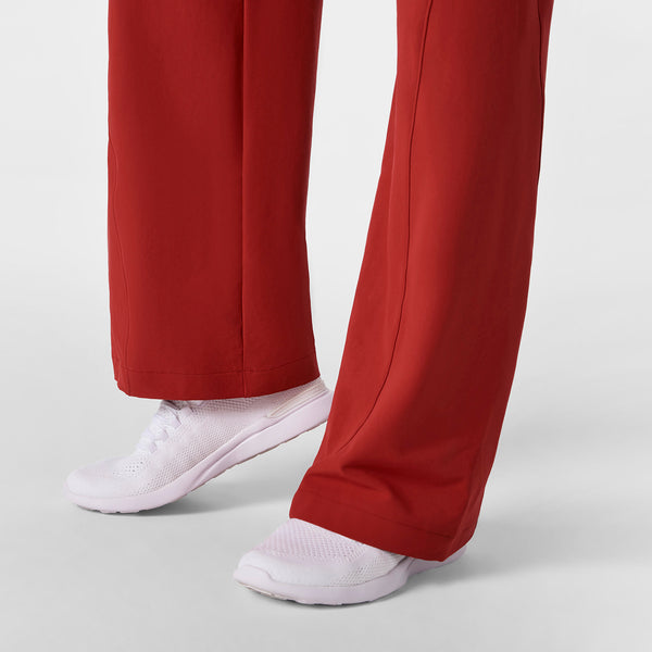 women's Team USA Red FIGS x Team USA FIBREx Mock Neck Wide Leg - Petite Longsleeve ScrubJumpsuit™