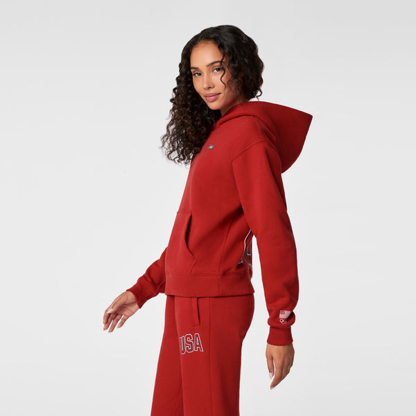 women's Team USA Red FIGS x Team USA Off-Shift - Hoodie Sweatshirt™