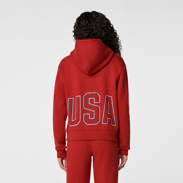 women's Team USA Red FIGS x Team USA Off-Shift - Hoodie Sweatshirt™