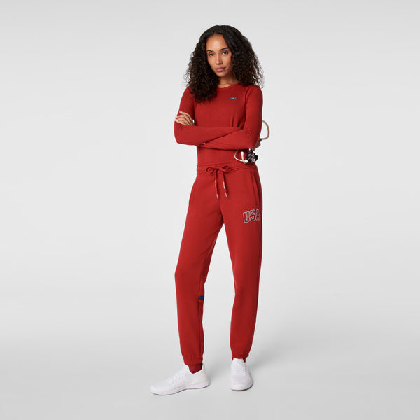 women's Team USA Red FIGS x Team USA Off-Shift - Relaxed Jogger Sweatpants™