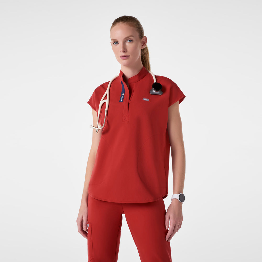 women's Team USA Red FIGS x Team USA Rafaela - Oversized Scrub Top™