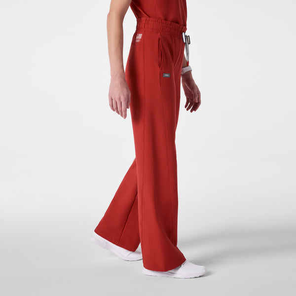 women's Team USA Red FIGS x Team USA High Waisted FIBREx Wide Leg - Scrub Pant