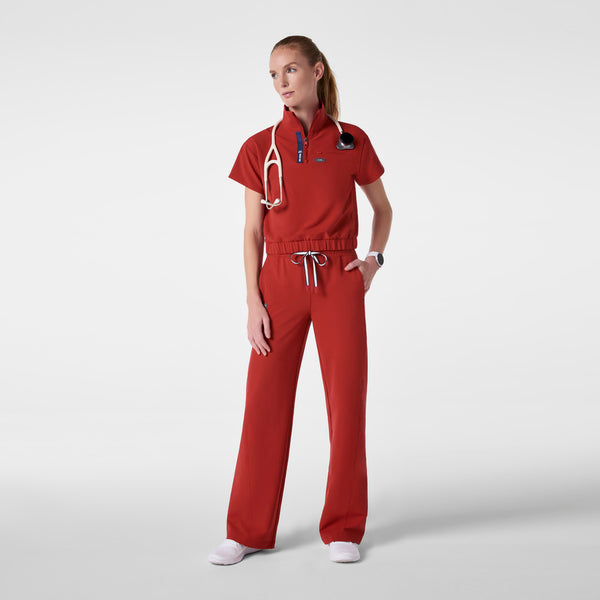 women's Team USA Red FIGS x Team USA FIBREx Mock Neck - Scrub Top