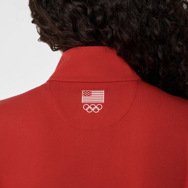 women's Team USA Red FIGS x Team USA Longsleeve Straight Leg - Petite Scrubjumpsuit™