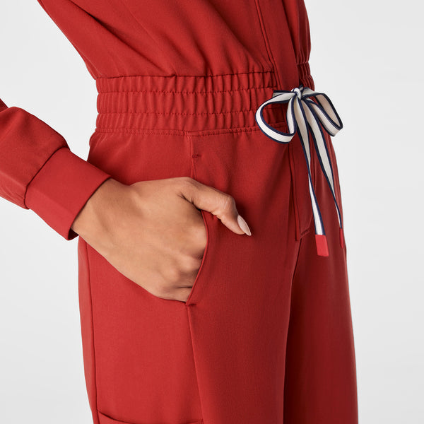 women's Team USA Red FIGS x Team USA Longsleeve Straight Leg - Petite Scrubjumpsuit™