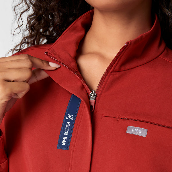 women's Team USA Red FIGS x Team USA Longsleeve Straight Leg - Petite Scrubjumpsuit™