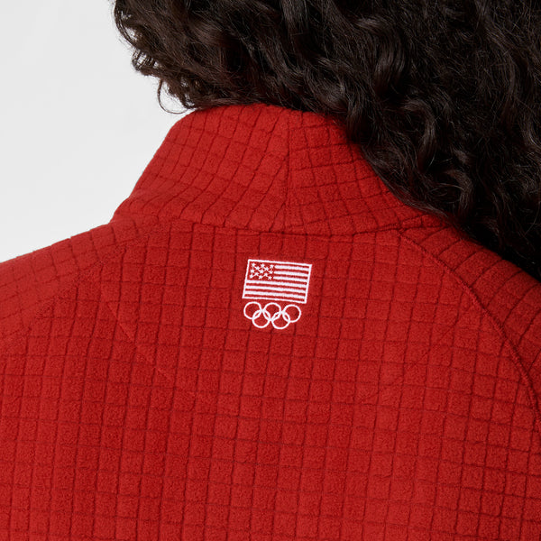 women's Team USA Red FIGS x Team USA On-Shift - Fleece ¼ Zip Top™