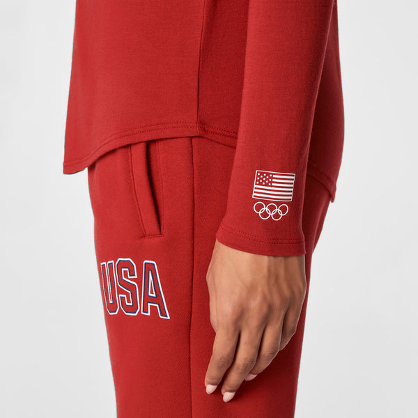 women's Team USA Red FIGS x Team USA Graphic - Long-Sleeve Underscrub