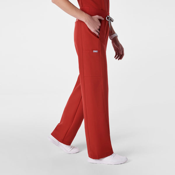 women's Team USA Red FIGS x Team USA High Waisted Wide Leg - Scrub Pant