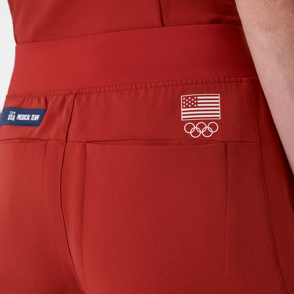 women's Team USA Red FIGS x Team USA High Waisted Wide Leg - Tall Scrub Pant