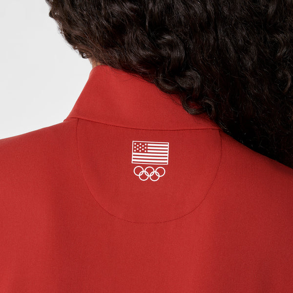 women's Team USA Red FIGS x Team USA Mock Neck Longsleeve - Scrub Top