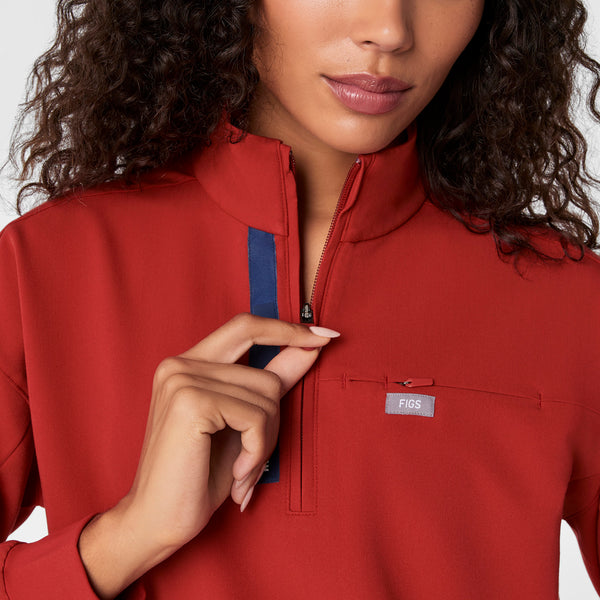 women's Team USA Red FIGS x Team USA Mock Neck Longsleeve - Scrub Top