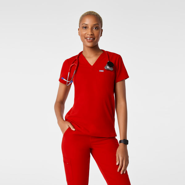 women's Winning Red Catarina Petite - One-Pocket Scrub Top™