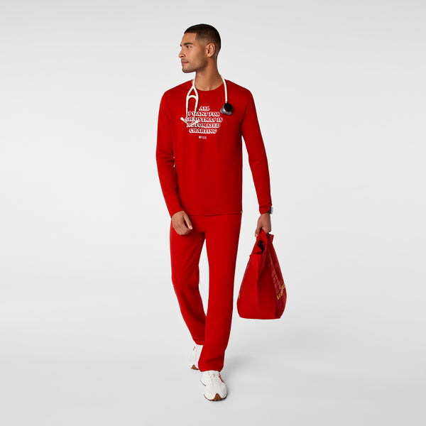 men's Winning Red All What I Wanted For Christmas Is Automated Charting Graphic Supersoft - Longsleeve Underscrub