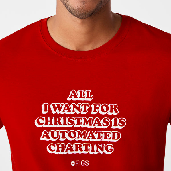 men's Winning Red All What I Wanted For Christmas Is Automated Charting Graphic Supersoft - Longsleeve Underscrub