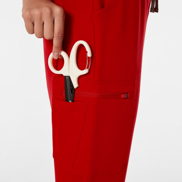 women's Winning Red High Waisted Dowa - Petite Scrub Pants