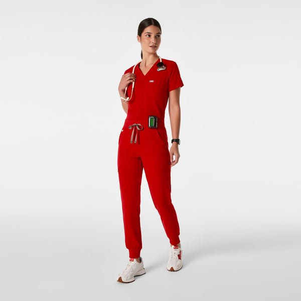 women's Winning Red High Waisted Zamora - Jogger Scrub Pant™