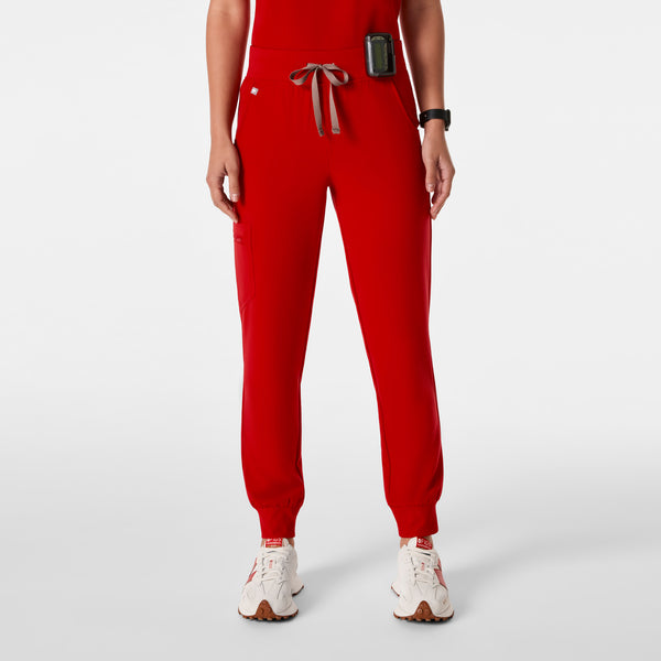 women's Winning Red High Waisted Zamora - Petite Jogger Scrub Pant™