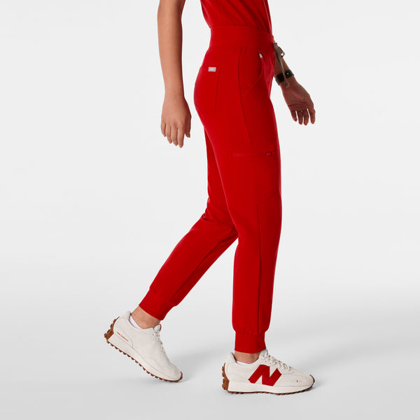 women's Winning Red High Waisted Zamora - Petite Jogger Scrub Pant™