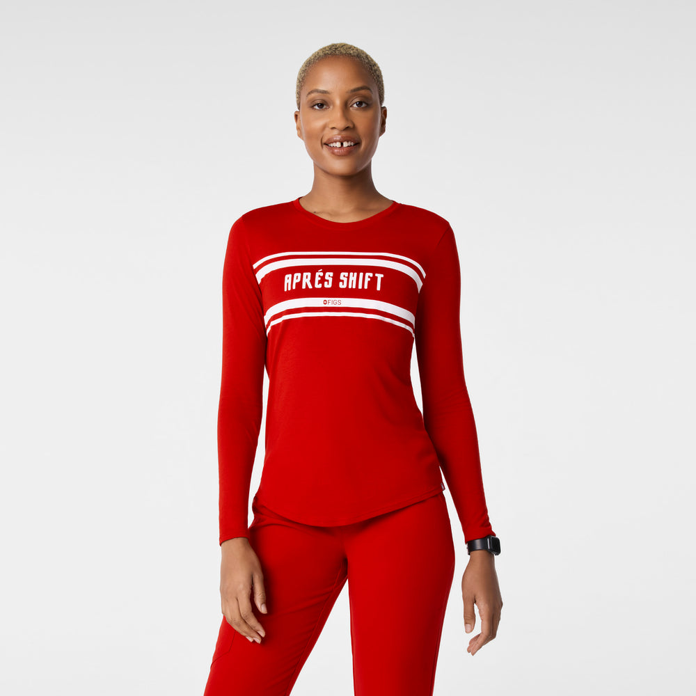 women's Winning Red Apres Shift  Supersoft - Longsleeve Underscrub