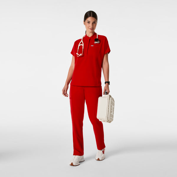 women's Winning Red Montex - Mock Neck Scrub Top