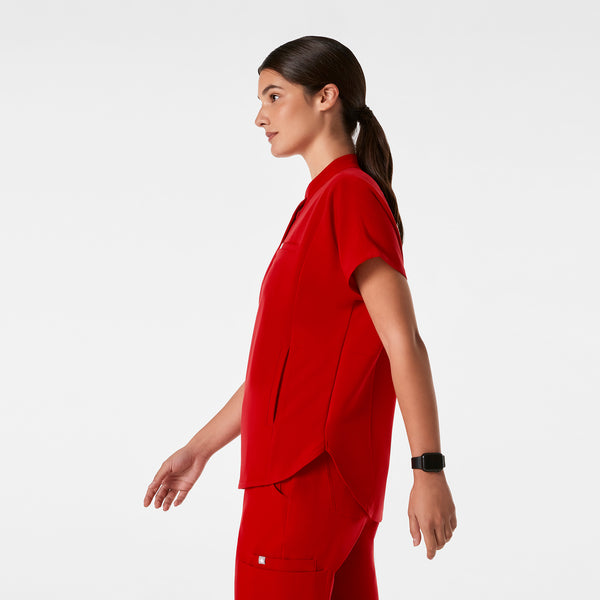 women's Winning Red Montex - Mock Neck Scrub Top